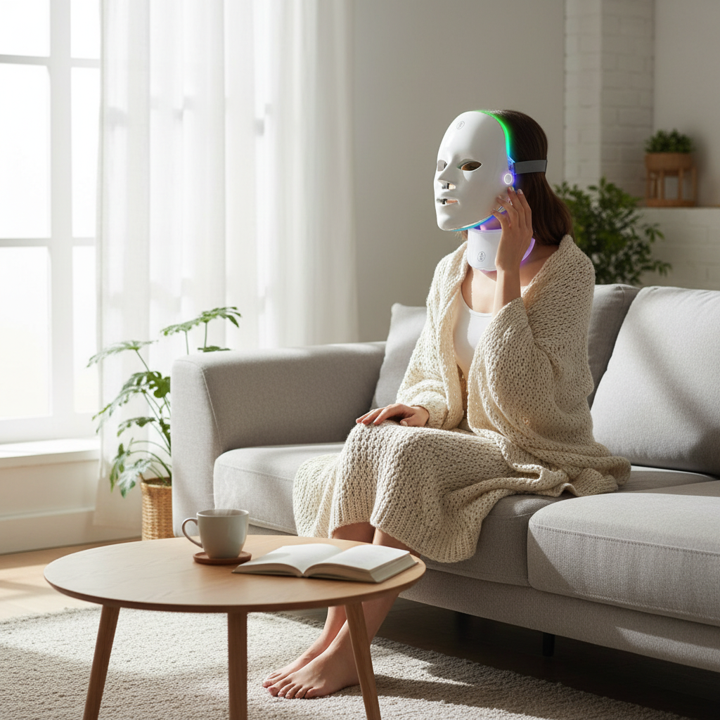 LED Face Neck Mask Rechargeable LED Photon Beauty Machine Facial Rejuvenation SPA Skin Care Tool