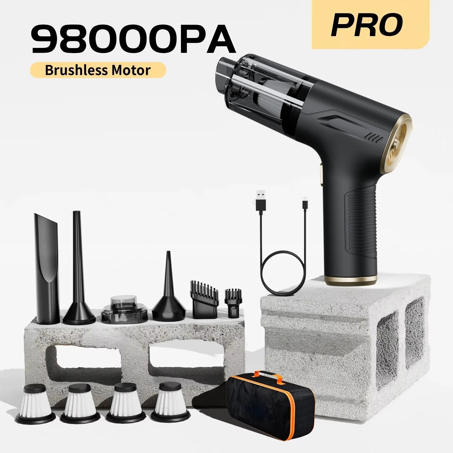 CENRR 98000PA aspirateur de voiture Portable sans fil nettoyeur puissant forte aspiration Machine de nettoyage à main pour appareil ménager