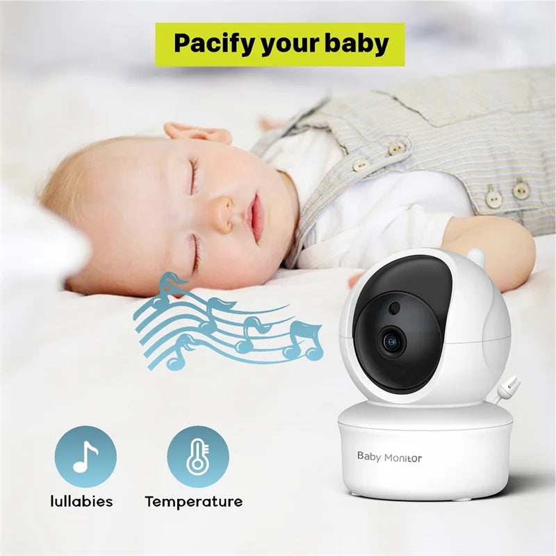 Babystar – moniteur video pouces, avec caméra et Audio à distance Pan-Tilt-Zoom, conversation bidirectionnelle, Mode VOX, berceuses,