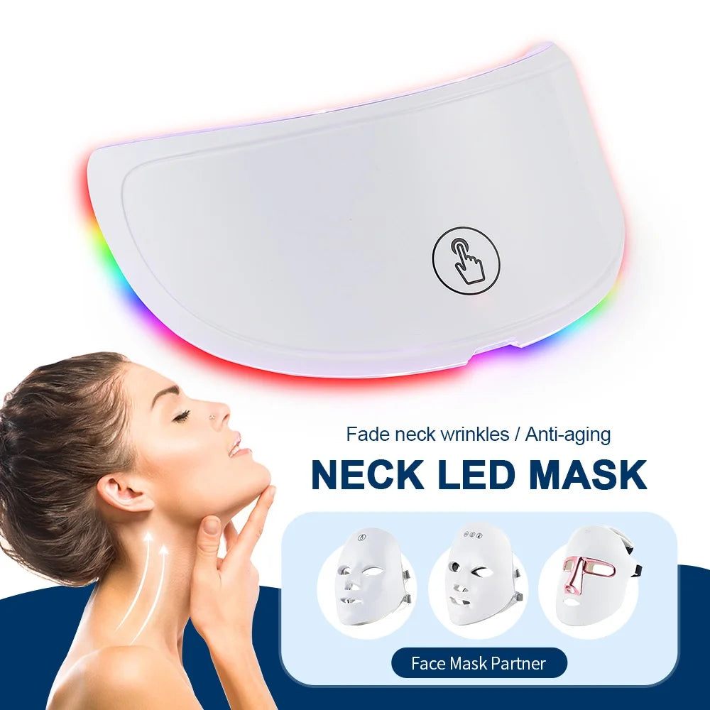 Masque facial et cou LED, Machine de beauté à photons LED Rechargeable, rajeunissement du visage, SPA, outil de soins de la peau