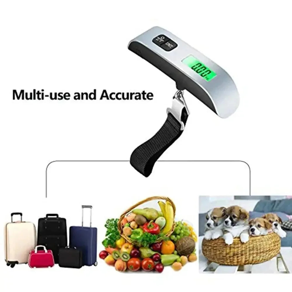 Balance de Voyage Numérique Portable pour Bagages - 110lb/50kg avec Écran LCD, Outil de Pesée Électronique de Poche Compact