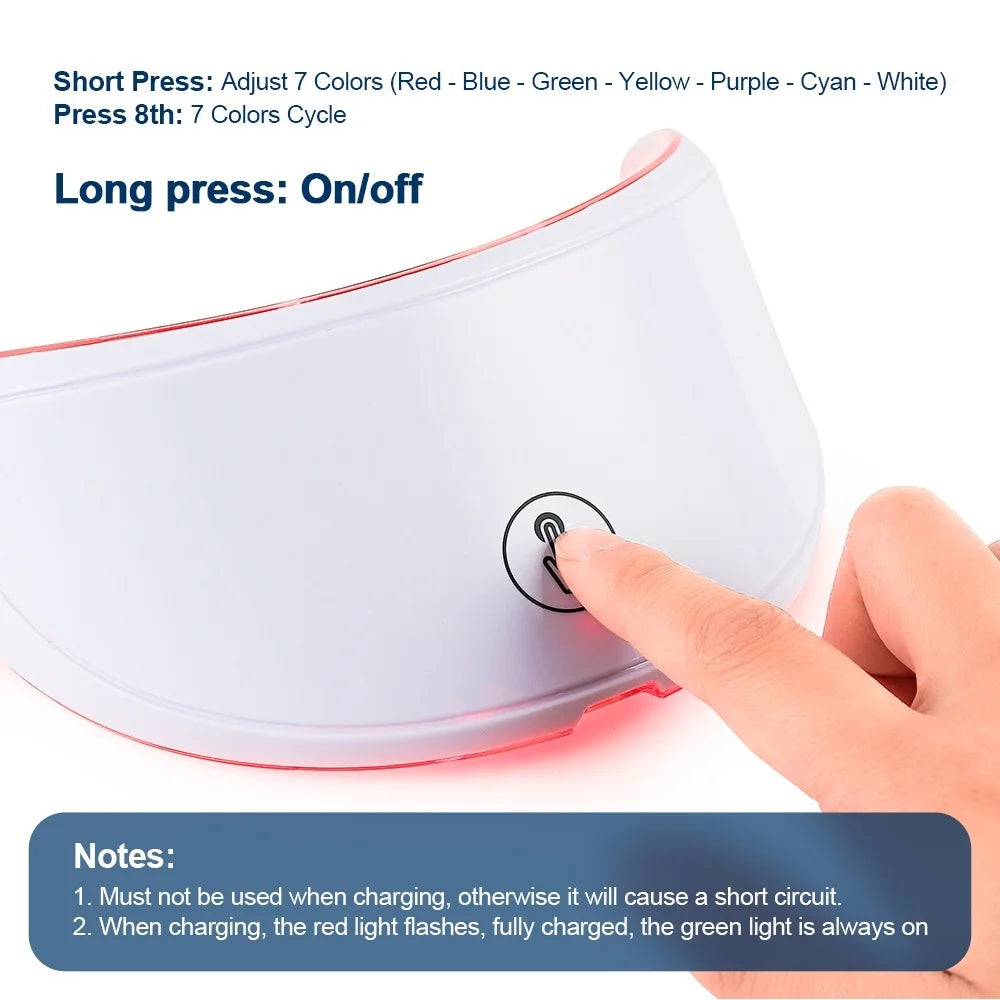 LED Face Neck Mask Rechargeable LED Photon Beauty Machine Facial Rejuvenation SPA Skin Care Tool