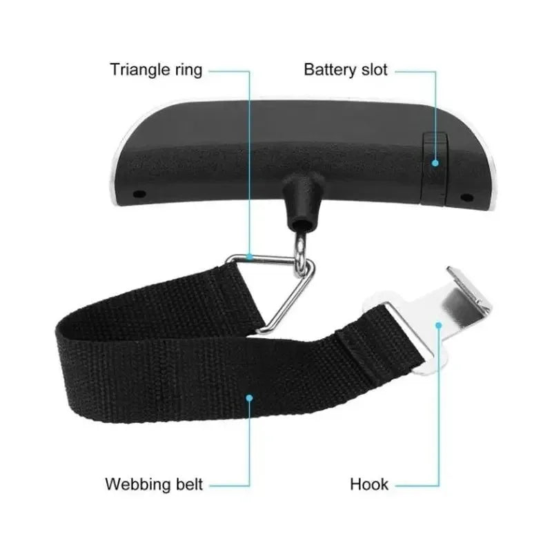 Balance de Voyage Numérique Portable pour Bagages - 110lb/50kg avec Écran LCD, Outil de Pesée Électronique de Poche Compact