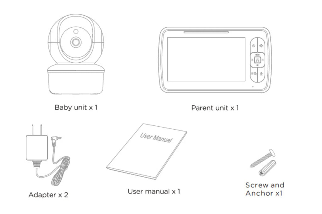 Babystar – moniteur video pouces, avec caméra et Audio à distance Pan-Tilt-Zoom, conversation bidirectionnelle, Mode VOX, berceuses,