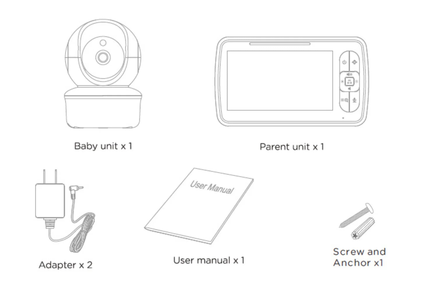 Babystar – moniteur video pouces, avec caméra et Audio à distance Pan-Tilt-Zoom, conversation bidirectionnelle, Mode VOX, berceuses,