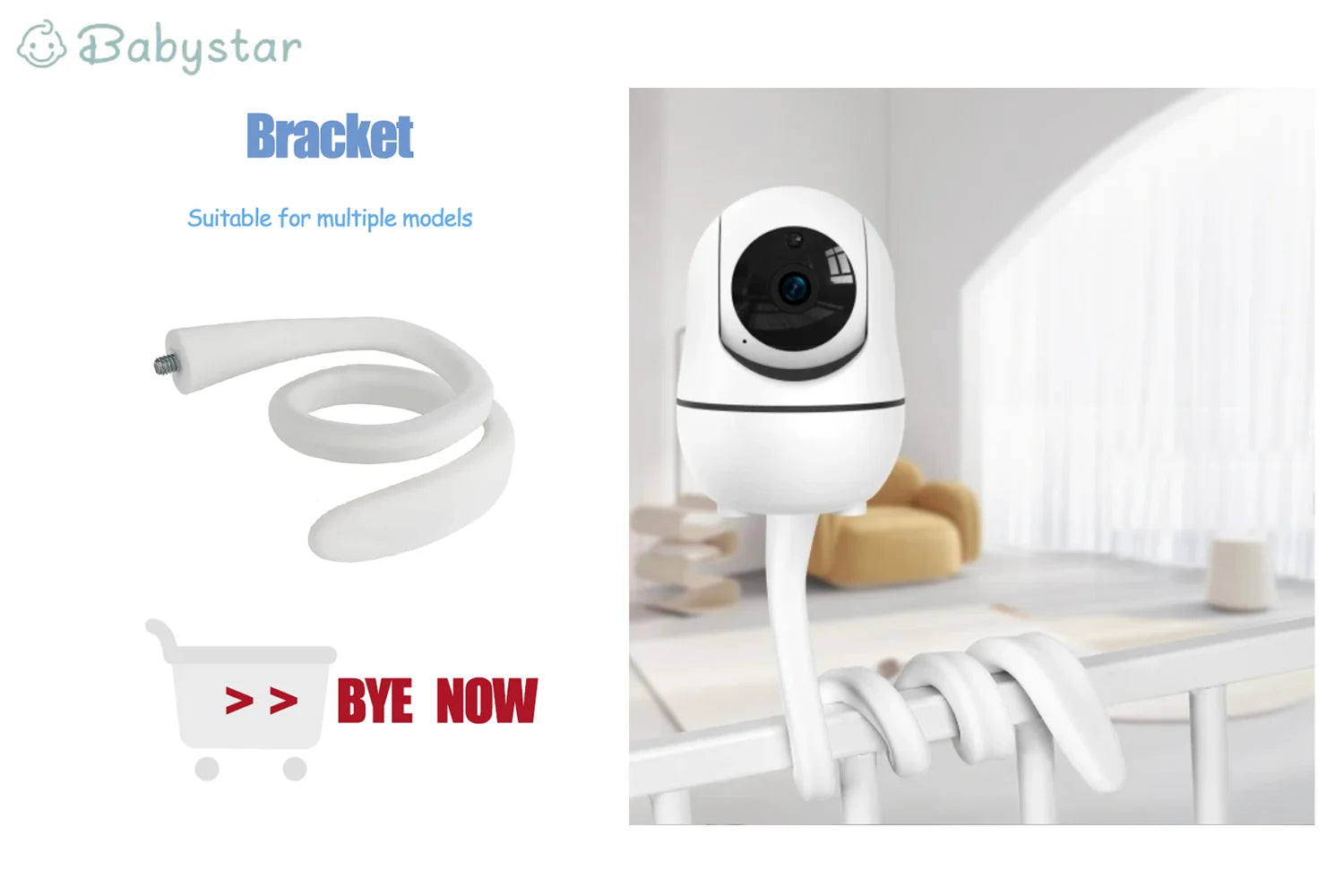Babystar – moniteur video pouces, avec caméra et Audio à distance Pan-Tilt-Zoom, conversation bidirectionnelle, Mode VOX, berceuses,
