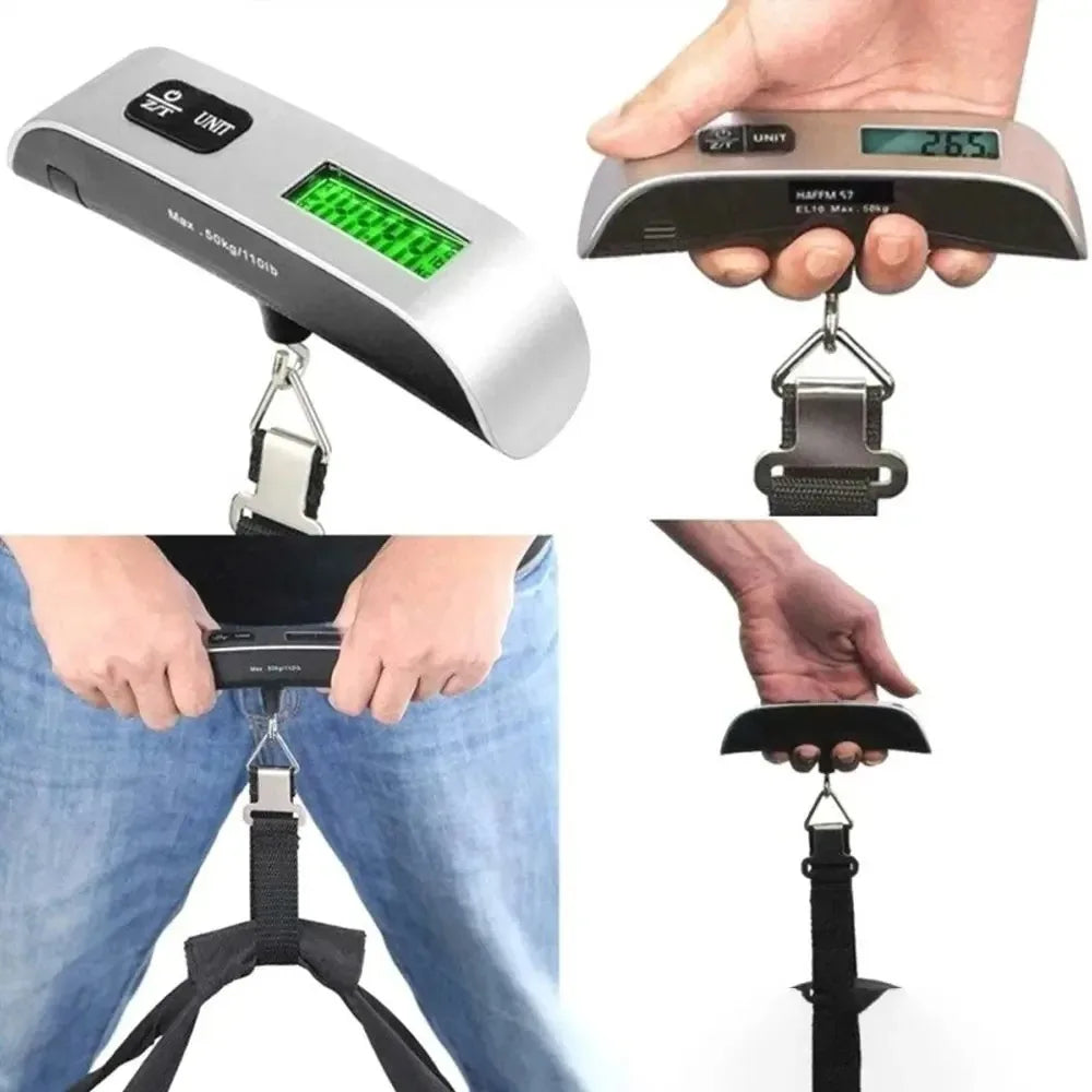 Balance de Voyage Numérique Portable pour Bagages - 110lb/50kg avec Écran LCD, Outil de Pesée Électronique de Poche Compact