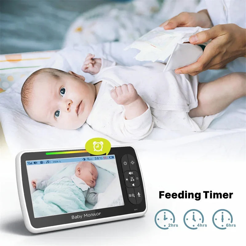 Babystar – moniteur video pouces, avec caméra et Audio à distance Pan-Tilt-Zoom, conversation bidirectionnelle, Mode VOX, berceuses,