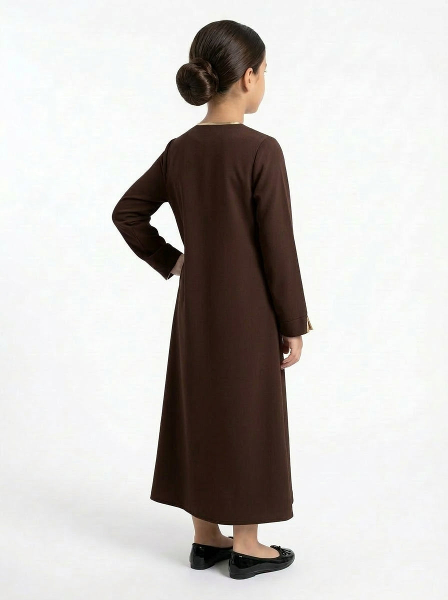 Abaya Chocolat Ado - Face