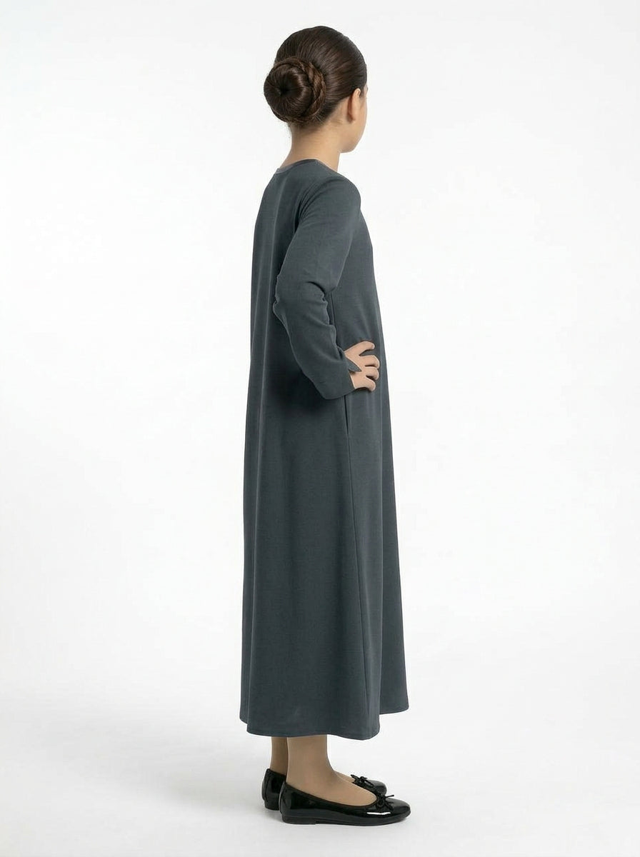 Abaya Gris Anthracite Ado - Profil