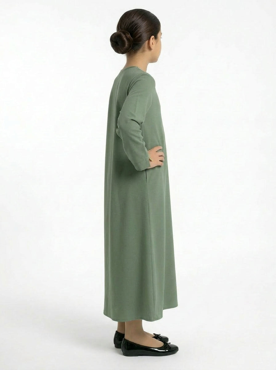 Abaya Vert d'Eau Ado - Profil