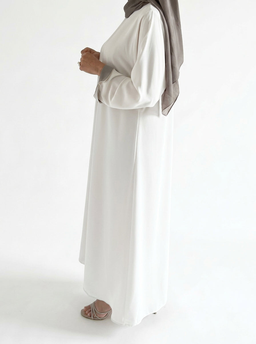 Abaya Blanche Classique vue profil