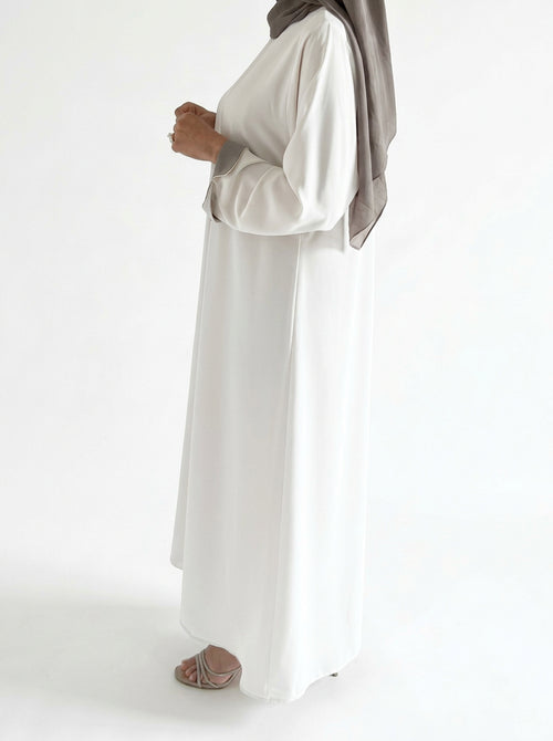 Abaya Blanche Classique vue profil