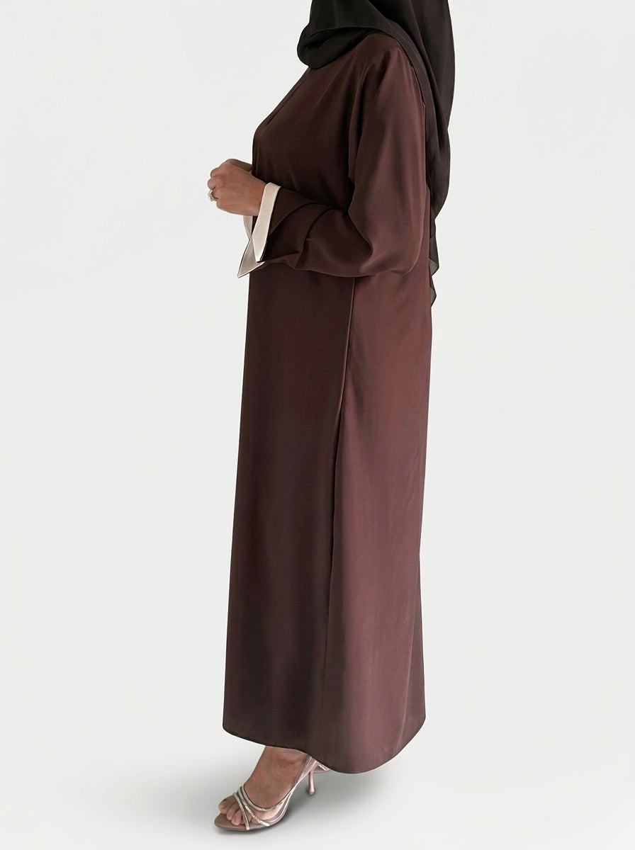 Abaya Chocolat vue 2