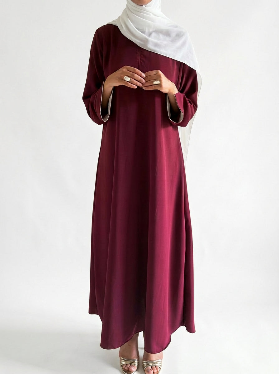 Abaya Bordeaux Soie de Médine