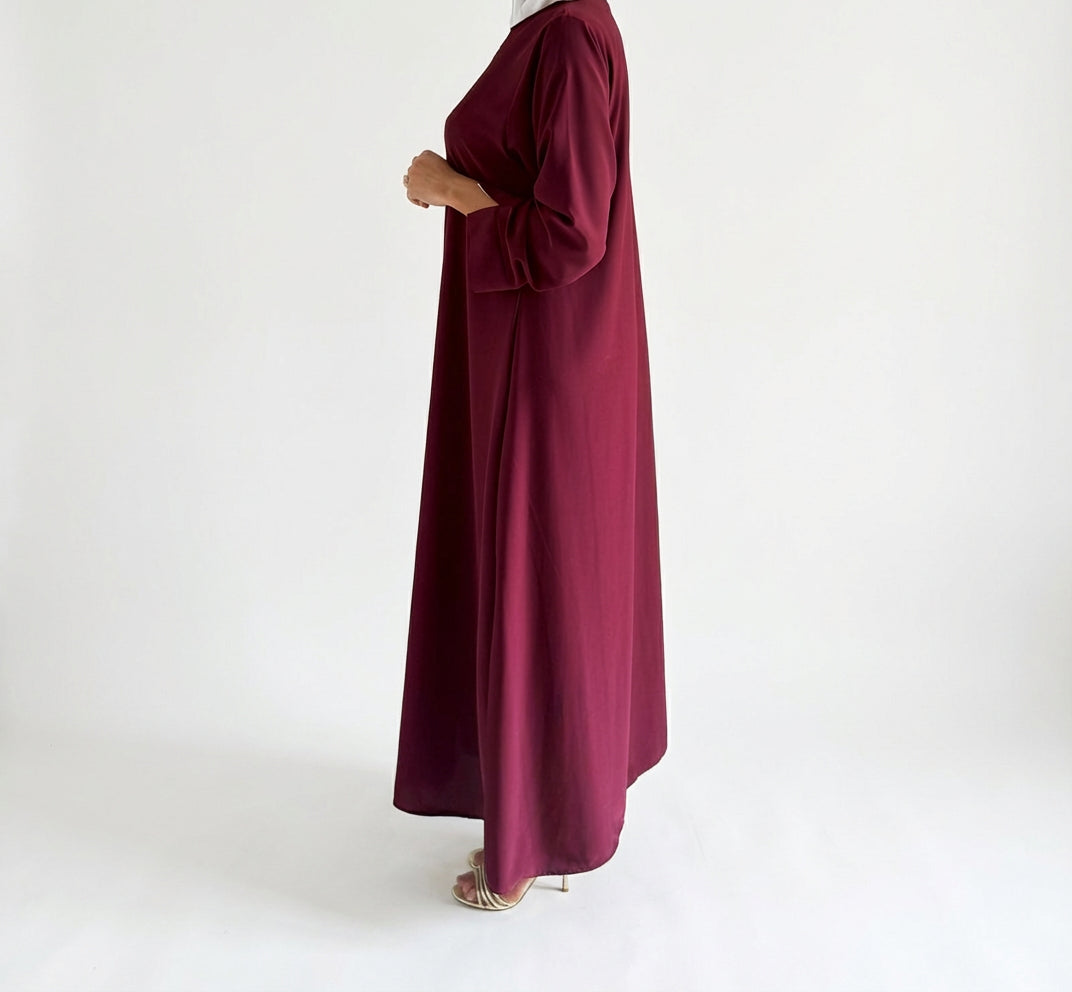 Abaya Bordeaux vue 3