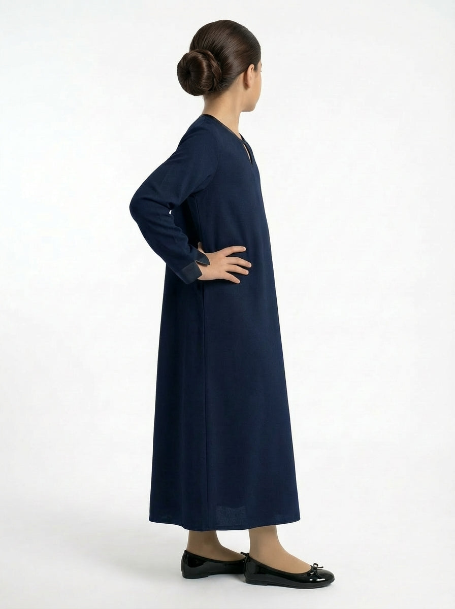 Abaya Bleu Nuit Classique Jeune Fille